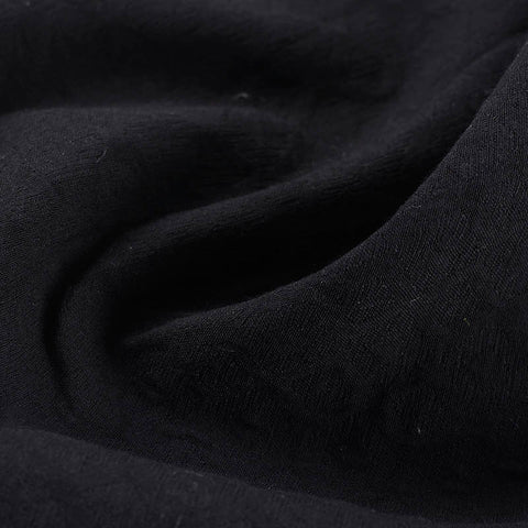 Jacquard Viscose Polyester Woven Fabric, 290 gsm, 140 cm — Black
