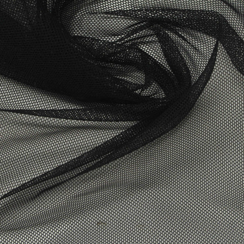 100% Nylon Mesh Fabric, 42 gsm, 160 cm — Black
