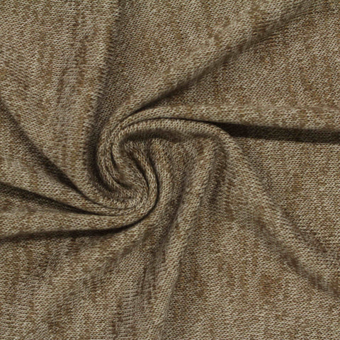 Viscose Polyester Stretch Chunky Knit Fabric, 210 gsm, 165 cm — Brown