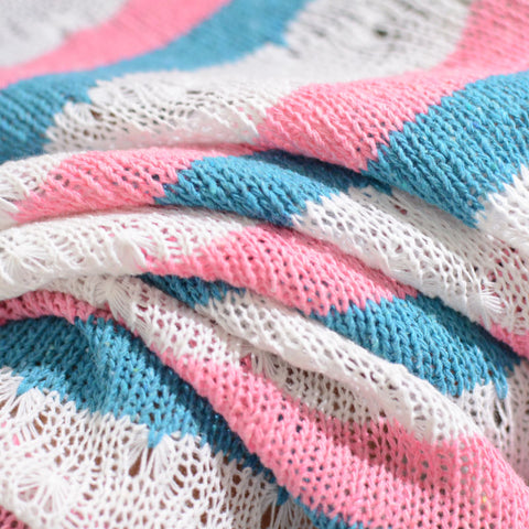 Polyester Cotton Blend Stretch Chunky Knit Fabric, 260 gsm, 160 cm — White