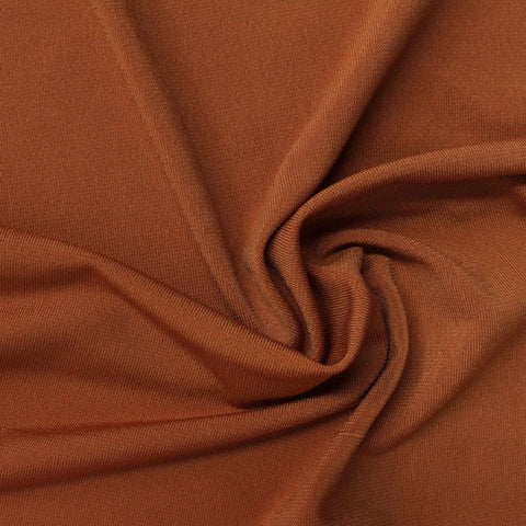 Polyester Stretch Linen-Look Fabric, 244 gsm, 160 cm — Brown