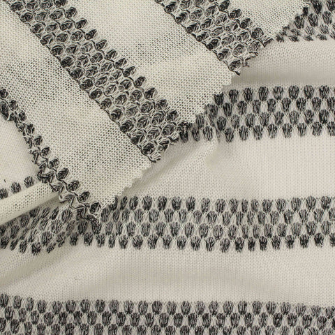 Dark Grey Stripes Chunky Knit, Poly-Metallic