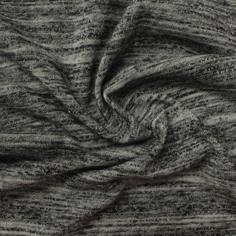 Light Grey Heathered-Marl Jersey Knit, Poly-Cotton, 130 gsm