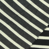 Black Horizontal-Stripe Ponte Knit, Poly-Cotton — photo 3