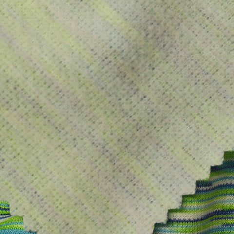 Green Horizontal-Stripe Interlock Knit, Polyester, 215 gsm