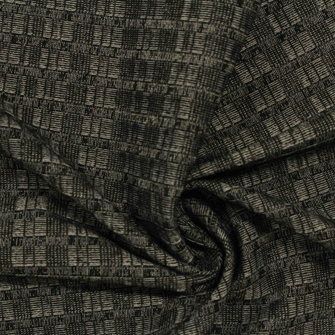 Black Squares Rib Knit, Poly-Viscose