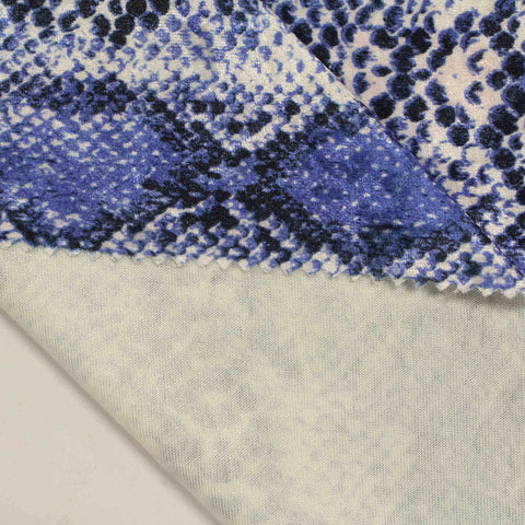 Blue Snakeskin Knit, Polyester, 230 gsm