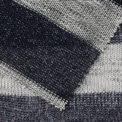 Navy Stripe Jersey Knit, Poly-Viscose, 200 gsm