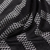 Black Horizontal-Stripe Chunky Knit, Poly-Metallic — photo 3