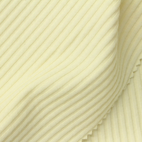 Brushed Polyester Viscose Stretch Rib Knit Fabric, 280 gsm, 155 cm — Yellow