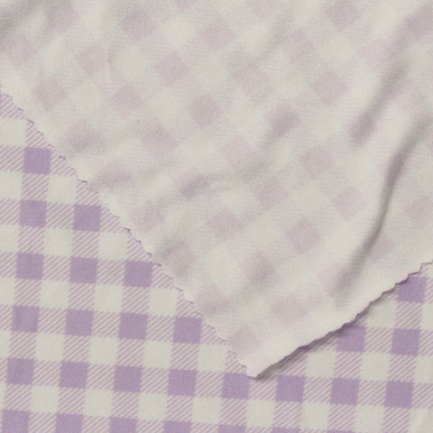 Light Purple Gingham Milk Silk Knit, Polyester