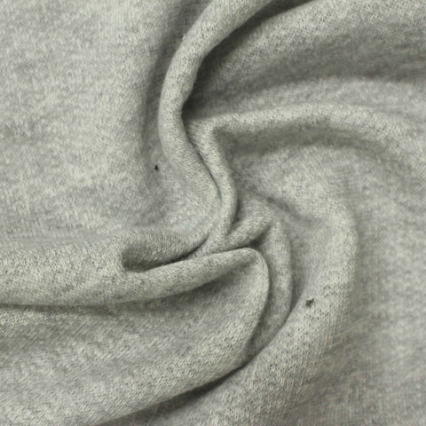 Light Grey Heathered-Marl French Terry, Cotton-Poly, 180 gsm