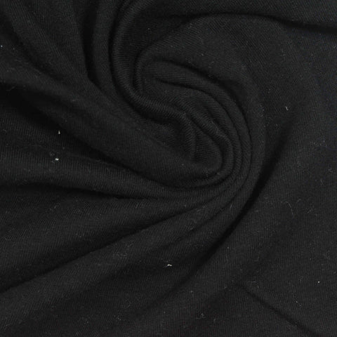 Cotton Stretch Jersey Knit Fabric, 160 gsm, 150 cm — Black