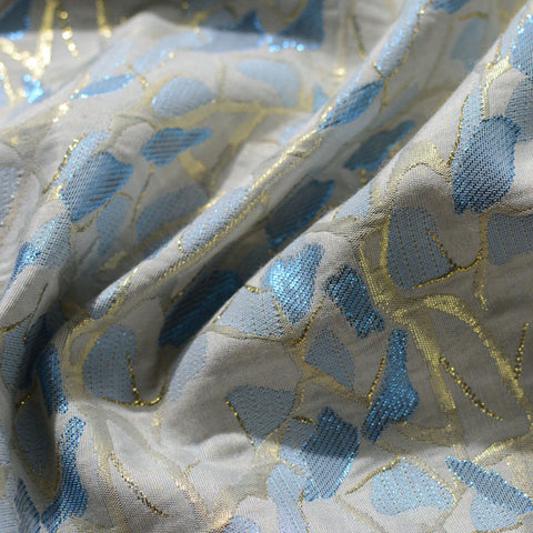 Blue Abstract Jacquard, Polyester, 180 gsm