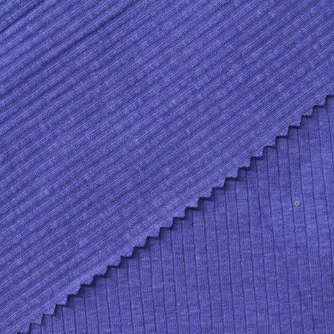 Cotton Polyester Stretch Rib Knit Fabric, 218 gsm, 143 cm — Purple