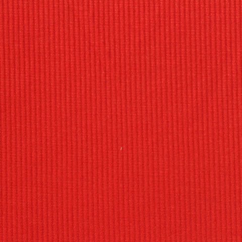 Polyester Viscose Stretch Rib Knit Fabric, 200 gsm — Red