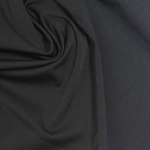 Striped Nylon Stretch Warp Knit Fabric, 160 gsm, 165 cm — Black