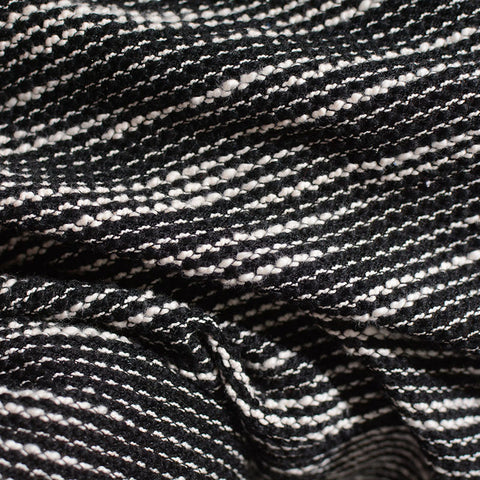 White Horizontal-Stripe Chunky Knit, Cotton-Poly
