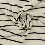 Black Horizontal-Stripe Jersey Knit, Poly-Viscose — photo 3