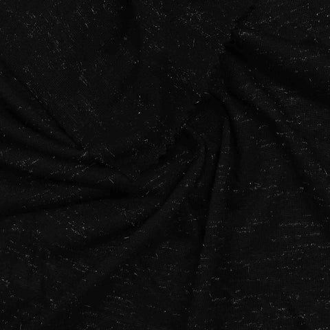 Black Marl Knit, Viscose, 130 gsm, 185 cm