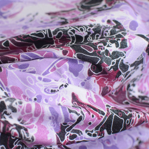 Purple Abstract Jersey Knit, Viscose-Nylon