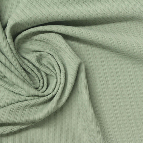 Green Vertical-Stripe Warp Knit, Nylon