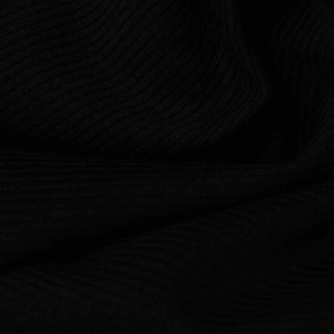 Polyester Stretch Knit Fabric, 270 gsm, 160 cm — Black