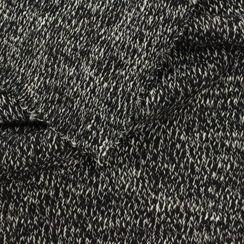 Black Marl Chunky Knit, Poly-Cotton, 434 gsm