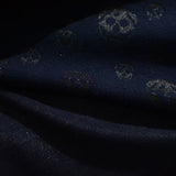 Dark Blue Tone-on-Tone Skull Jacquard, Poly-Viscose — photo 3