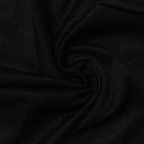 Brushed 100% Polyester Jersey Knit Fabric, 110 gsm, 160 cm — Black