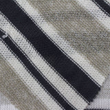 Dark Blue Horizontal-Stripe Rib Knit, Viscose-Poly — photo 3