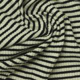 Black Horizontal-Stripe Rib Knit, Cotton-Poly — photo 3