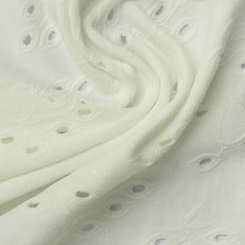 White Eyelet Jacquard, Polyester, 240 gsm