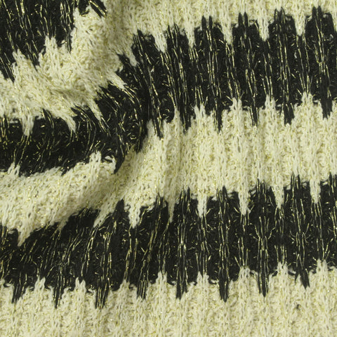 Cream Zigzag Rib Knit, Polyester