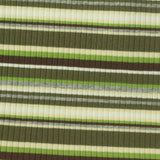 Striped Cotton Stretch Rib Knit Fabric, 265 gsm, 98 cm — Green — photo 3