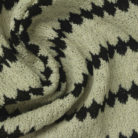 Black Diamond Rib Knit, Poly-Cotton