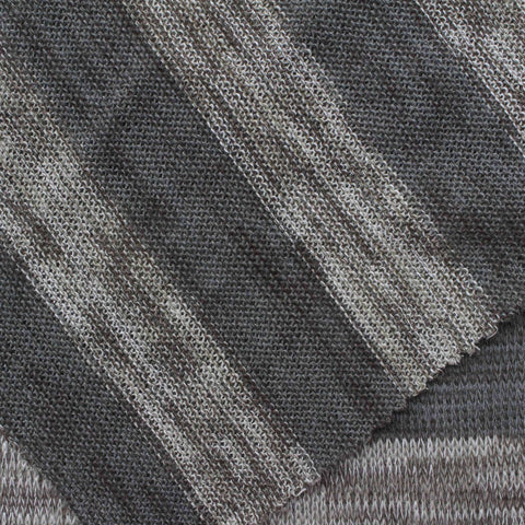 Grey Horizontal-Stripe Jersey Knit, Poly-Viscose, 177 gsm