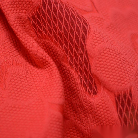 Red Floral Jacquard, Polyester