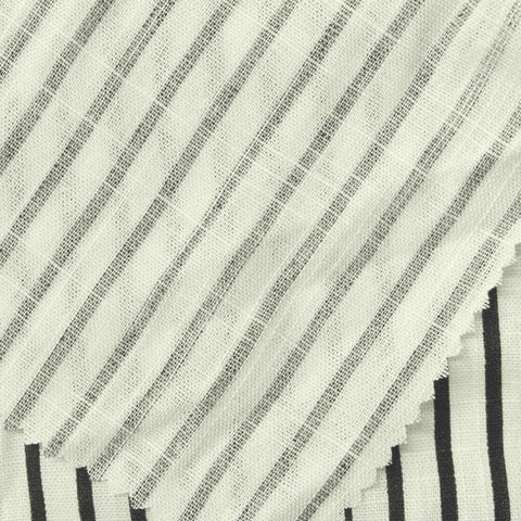 Black Vertical-Stripe Woven, Viscose, 180 gsm
