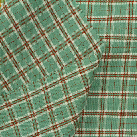 Green Plaid Twill, Cotton, 145 cm, ref EF-206475