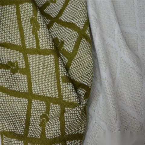 Olive Grid Jacquard, Poly-Viscose