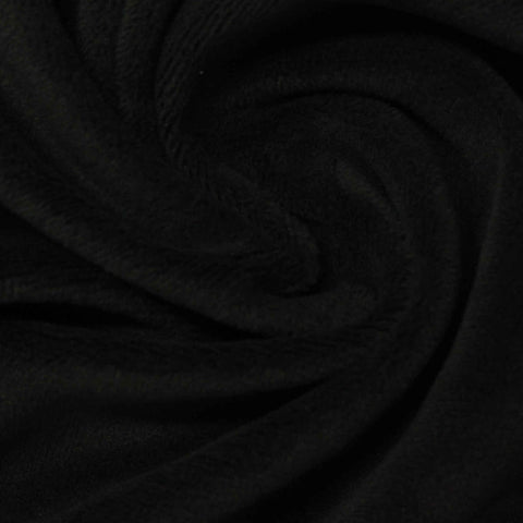 Polyester Stretch Minky Fabric, 200 gsm, 175 cm — Black