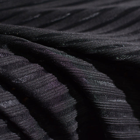Black Horizontal-Stripe Jacquard, Cotton-Poly, 210 gsm, 173 cm