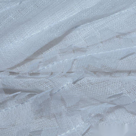 White Vertical-Stripe Knit, Polyester, 150 gsm