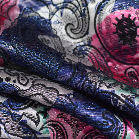 Jacquard 100% Polyester Woven Fabric, 177 gsm, 145 cm — Navy