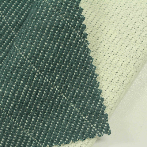 Light Green Diagonal-Fleck Interlock Knit, Cotton-Poly