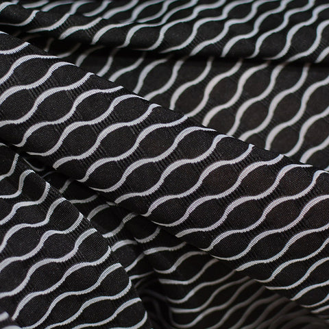 Light Grey Wavy-Line Chunky Knit, Polyester