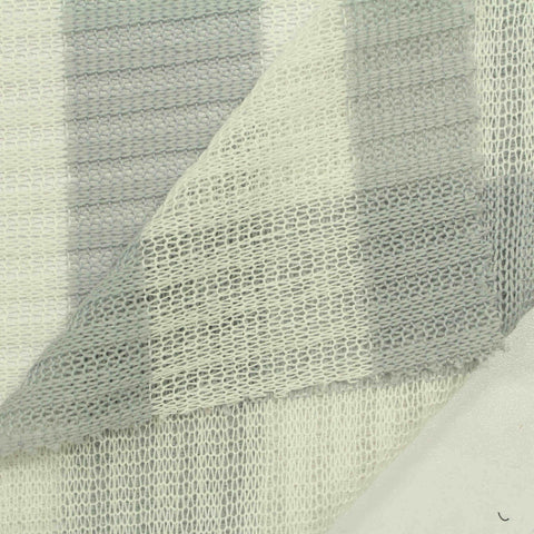 Light Grey Stripes Rib Knit, Viscose-Poly