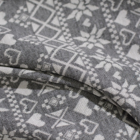Grey Hearts Lace, Poly-Viscose