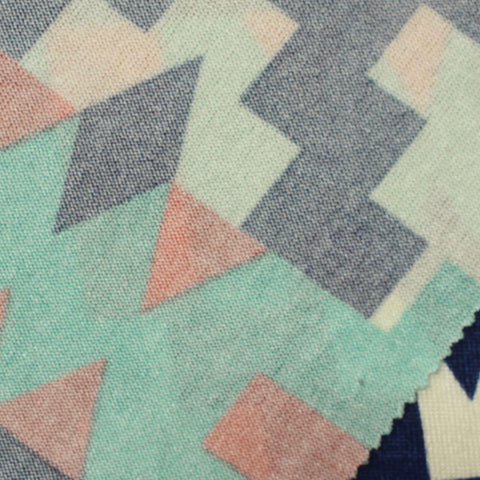 Teal Geometric Chunky Knit, Polyester